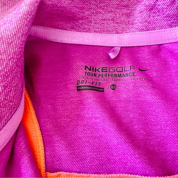 EUC♥️NIKE GOLF TENNIS SLEEVELESS RACERBACK POLO TANK TEE TOP sz XS PURPLE ORANGE - Picture 3 of 6